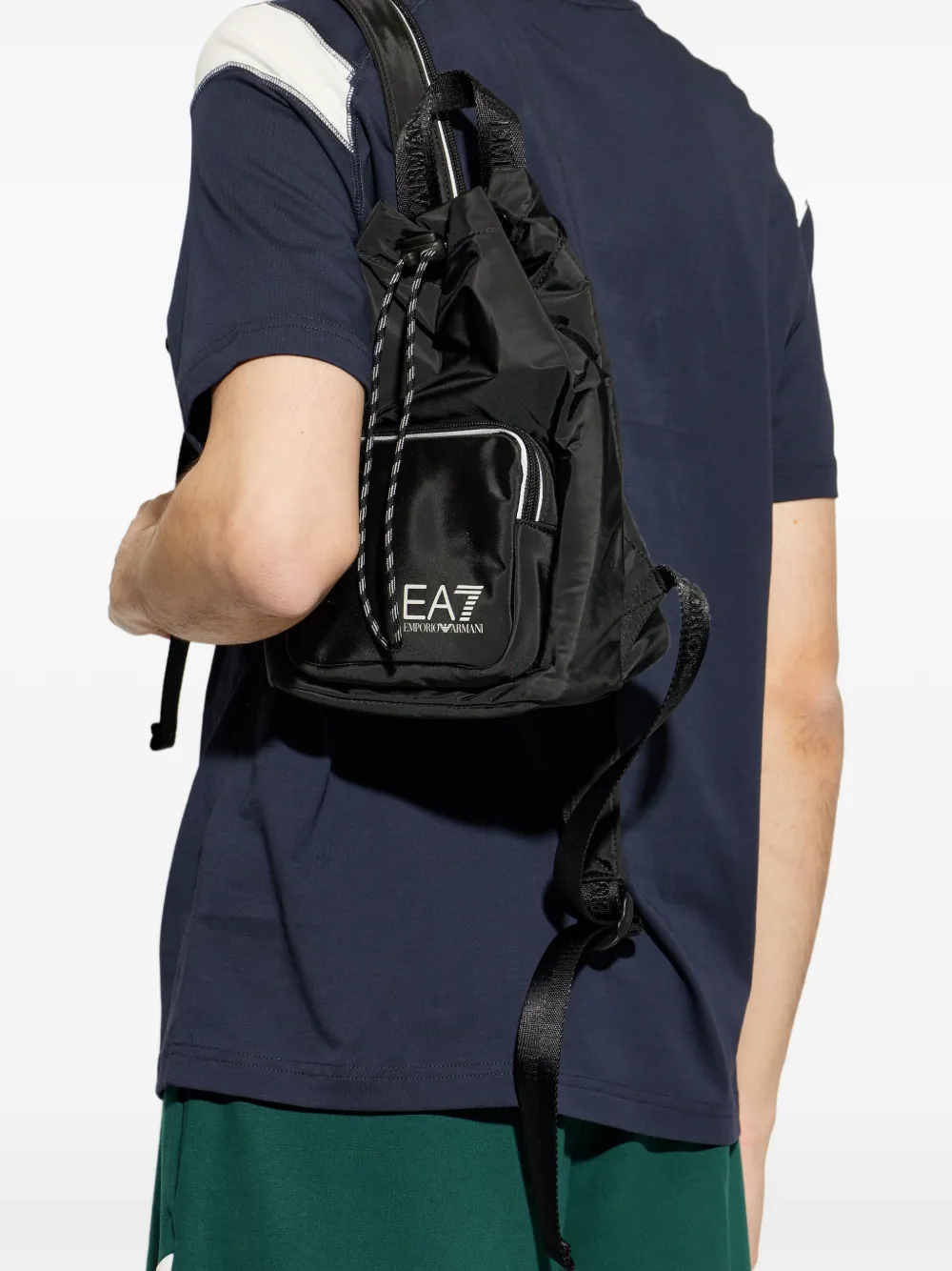  Ea7 Emporio Armani Drawstring Backpack - Black 