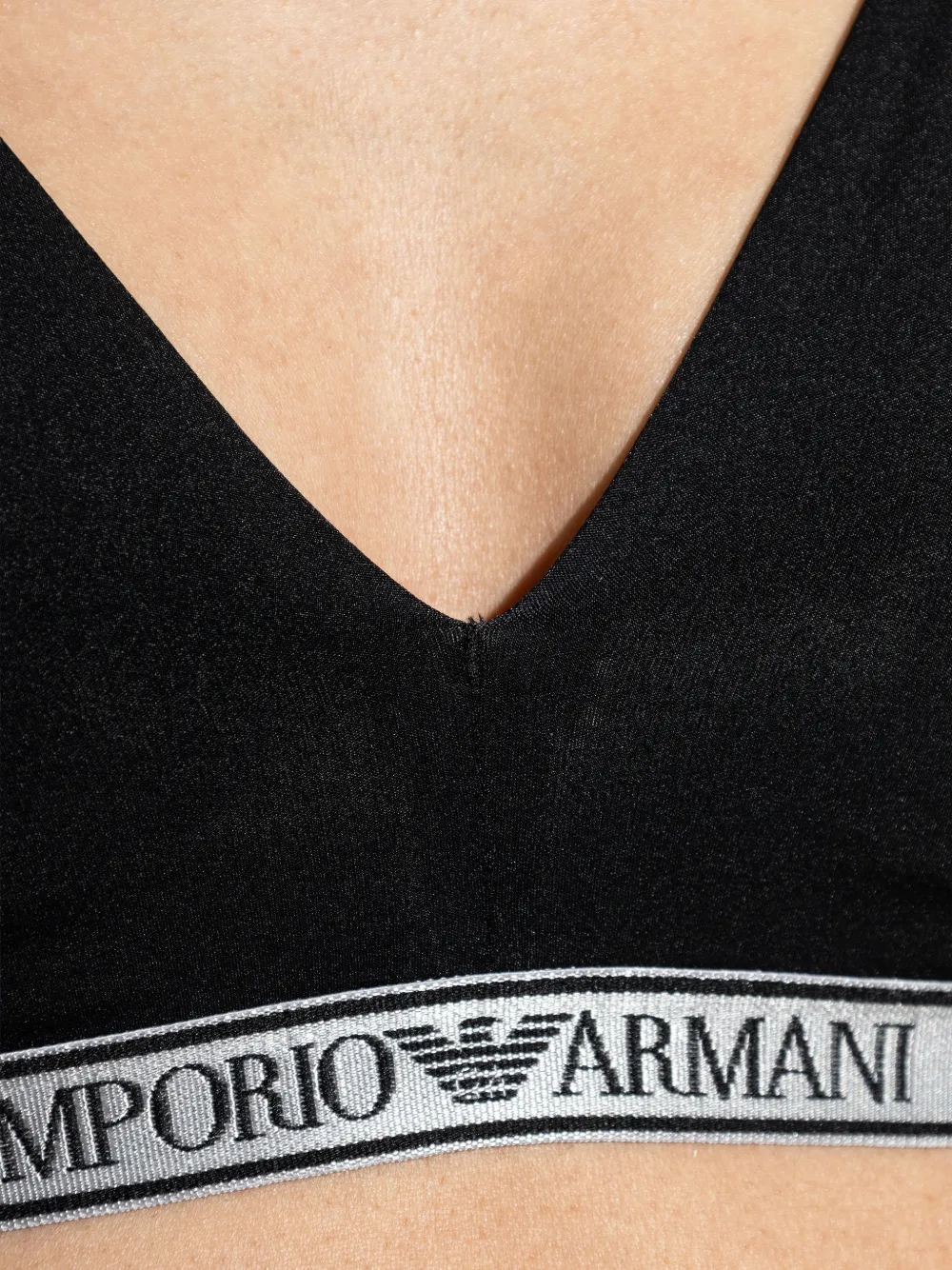 Emporio Armani logo-band bra - Nero
