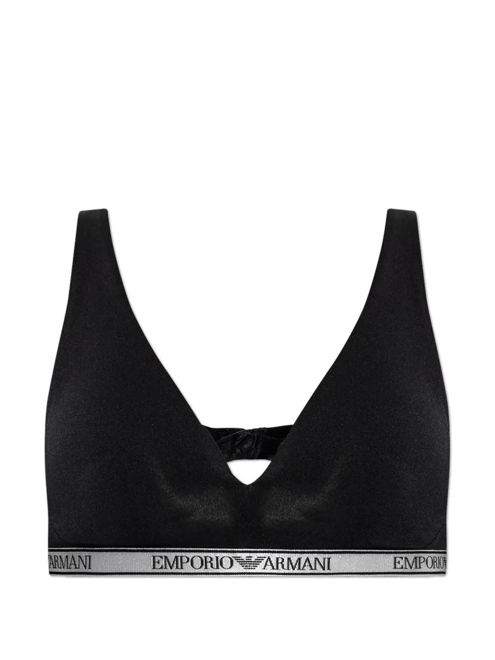 Emporio Armani logo-band bra - Nero