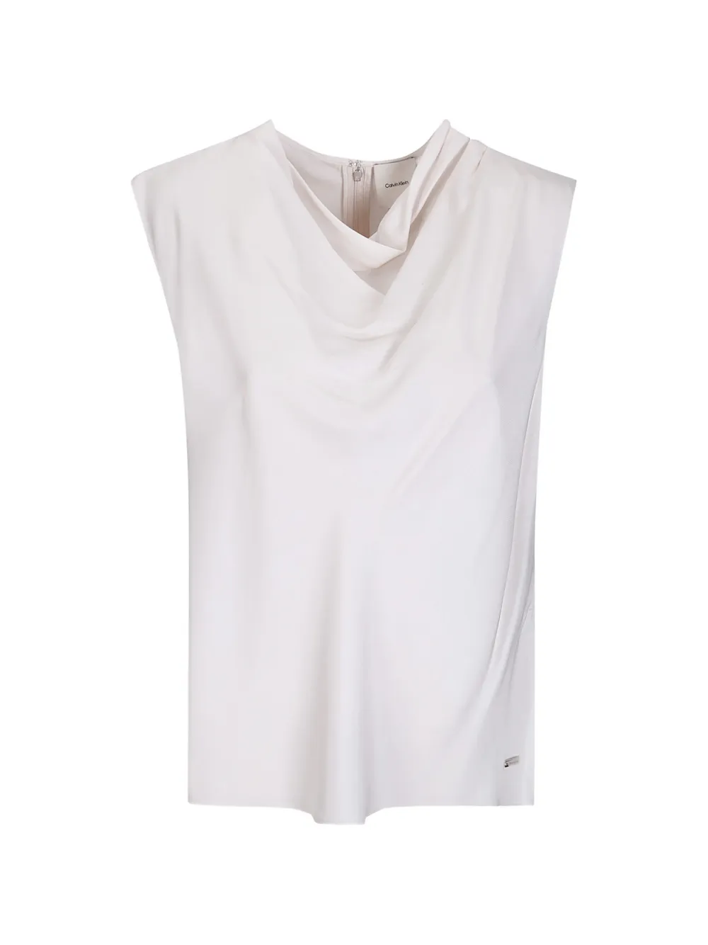 Calvin Klein cowl-neck twill tank top - Bianco