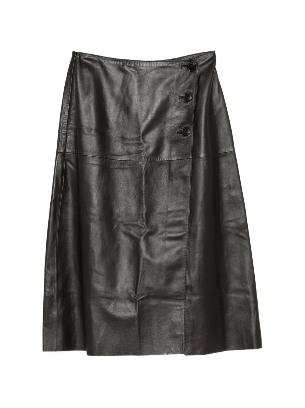 Yves Salomon lambskin wrap skirt - Marrone