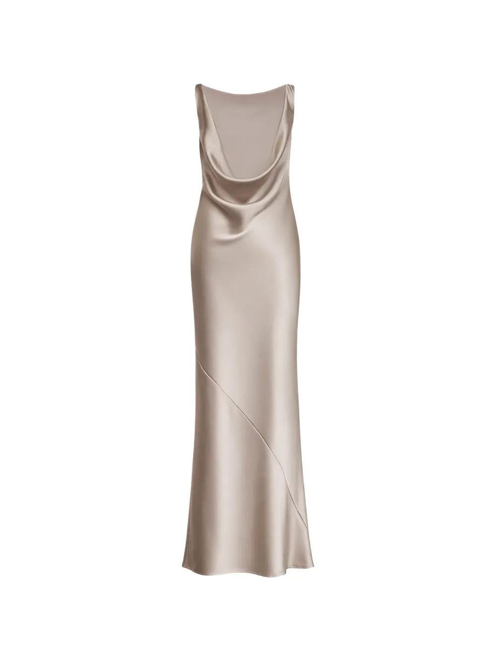 Blanca Vita Gedrapeerde maxi-jurk met ronde hals Beige
