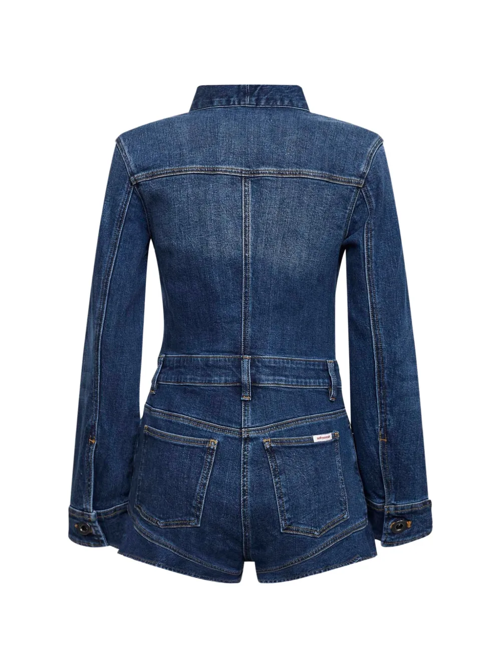  Self-portrait Pussy-bow Playsuit - Blue 