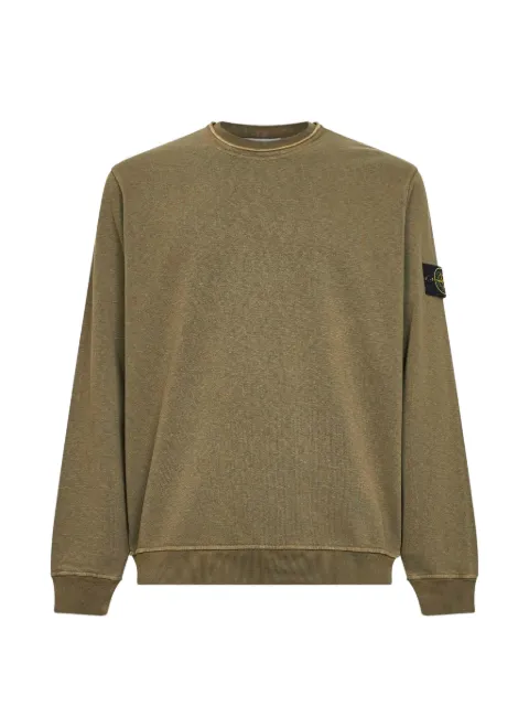 Stone Island ribbed logo-patch sweatshirt