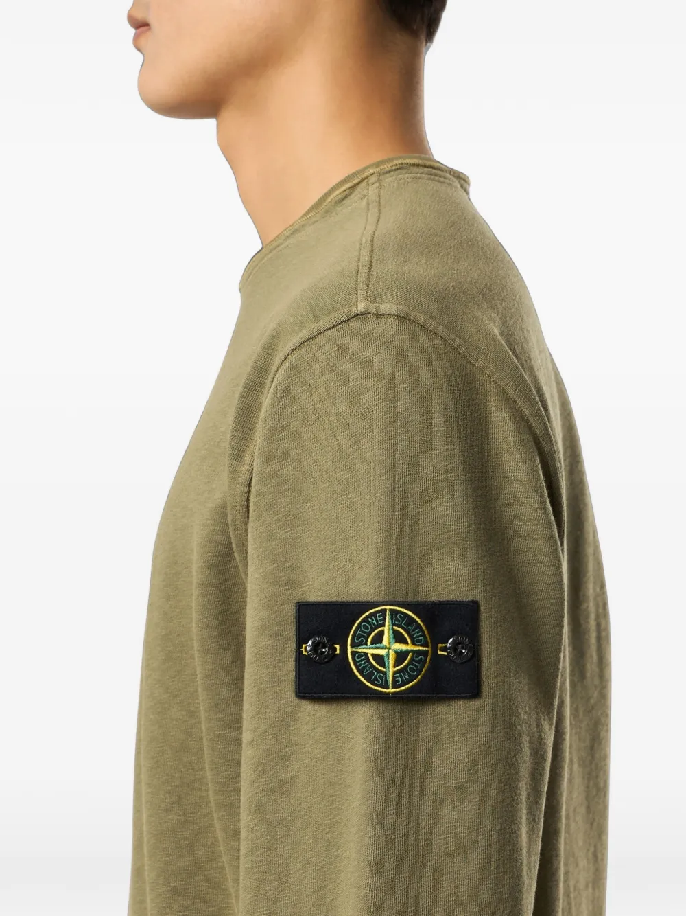 Stone Island Geribbelde sweater met logopatch Groen