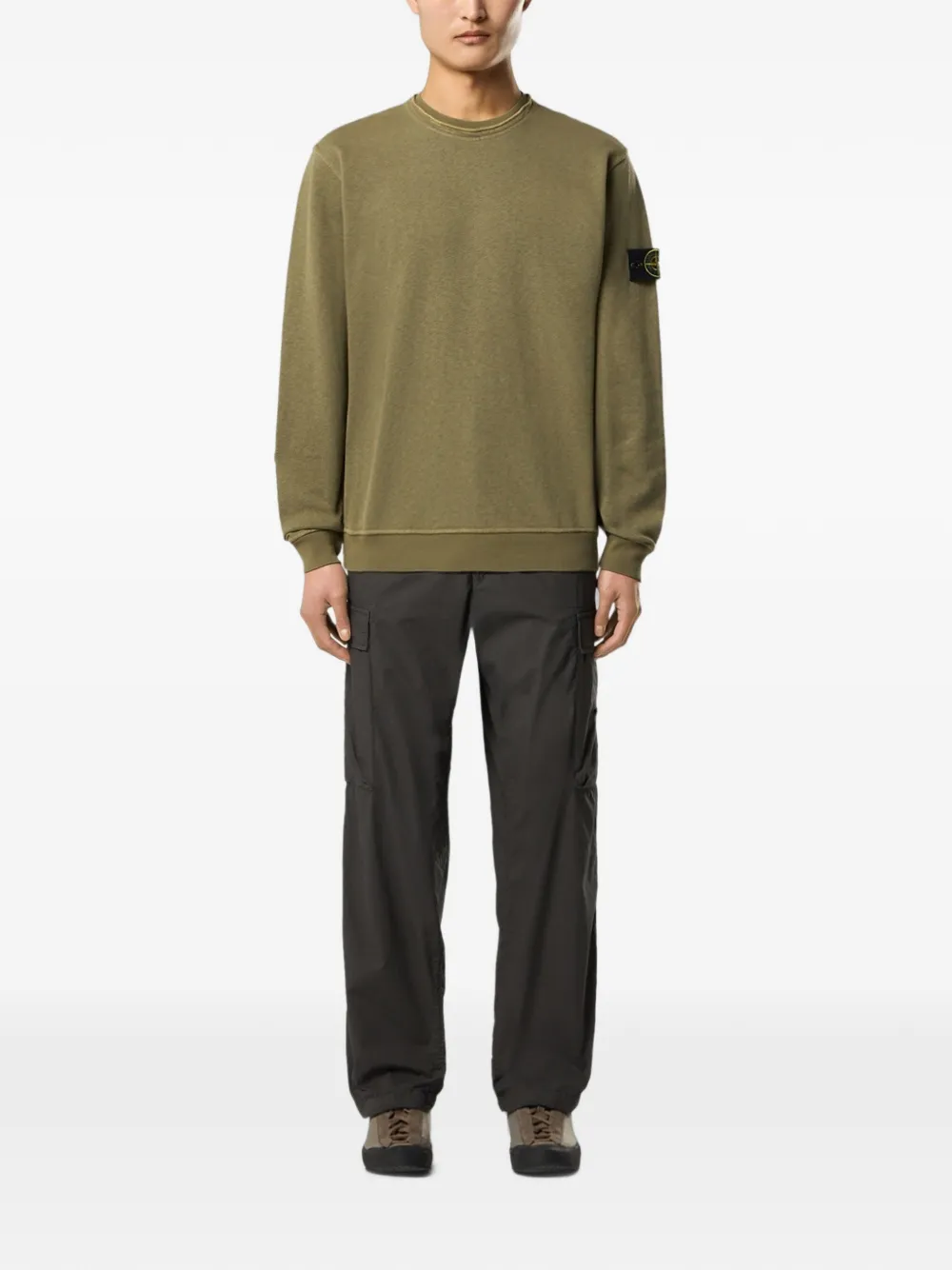 Stone Island Geribbelde sweater met logopatch Groen