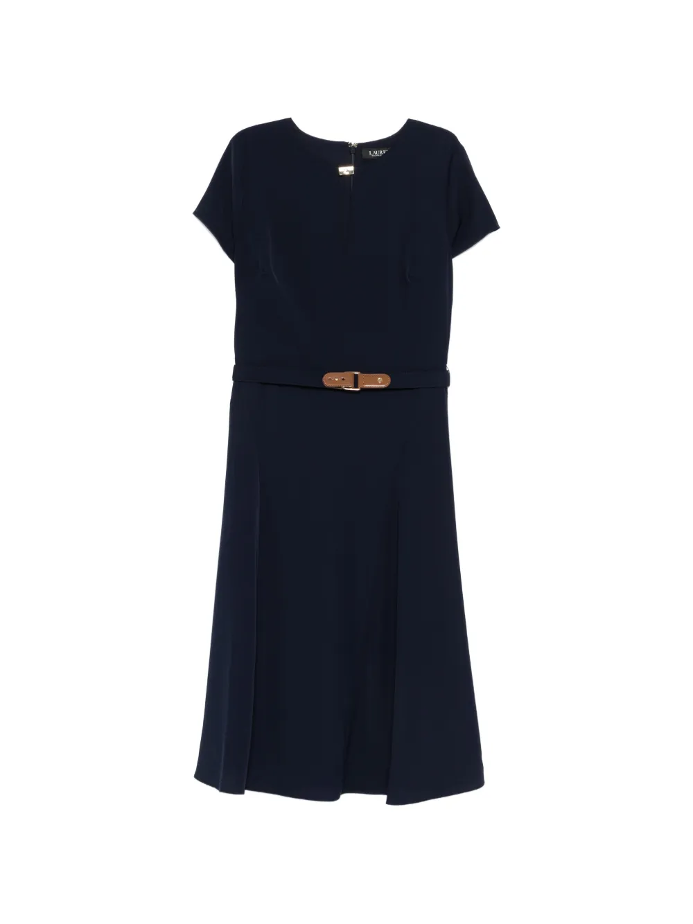 Lauren Ralph Lauren belted A-line midi dress - Blu