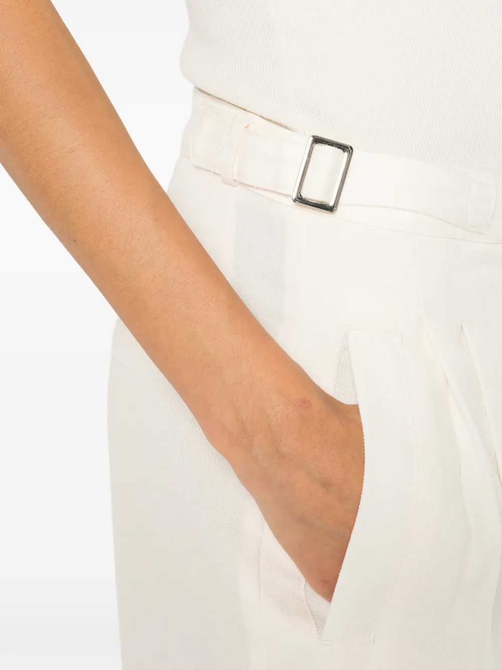 Eleh Verstelbare broek met wijde pijpen Beige
