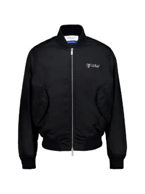 Off-White zip-up Faded Bomber Jacket | Black | FARFETCH