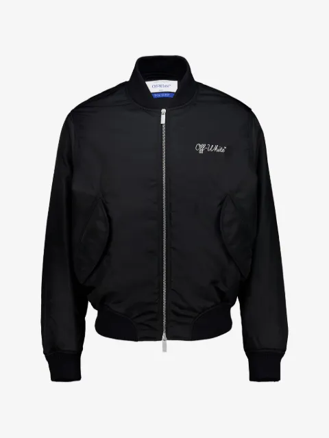 Off-White logo-embroidered bomber jacket
