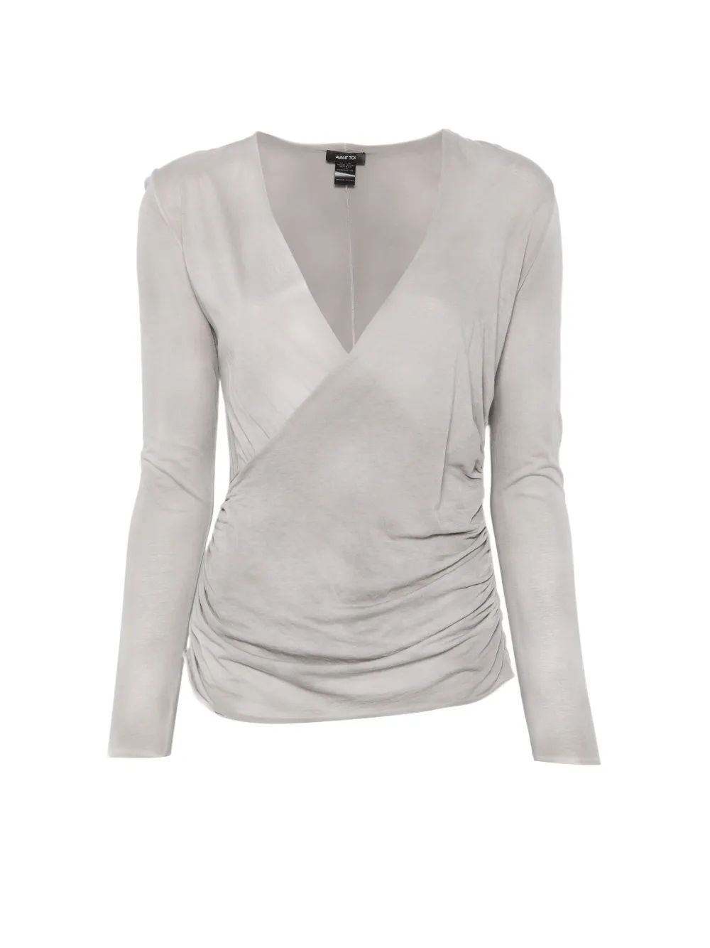Avant Toi Draped-detail Blouse In Gray