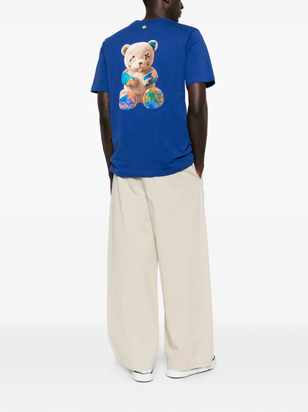 BARROW T-shirt met beerprint en logo-print Blauw