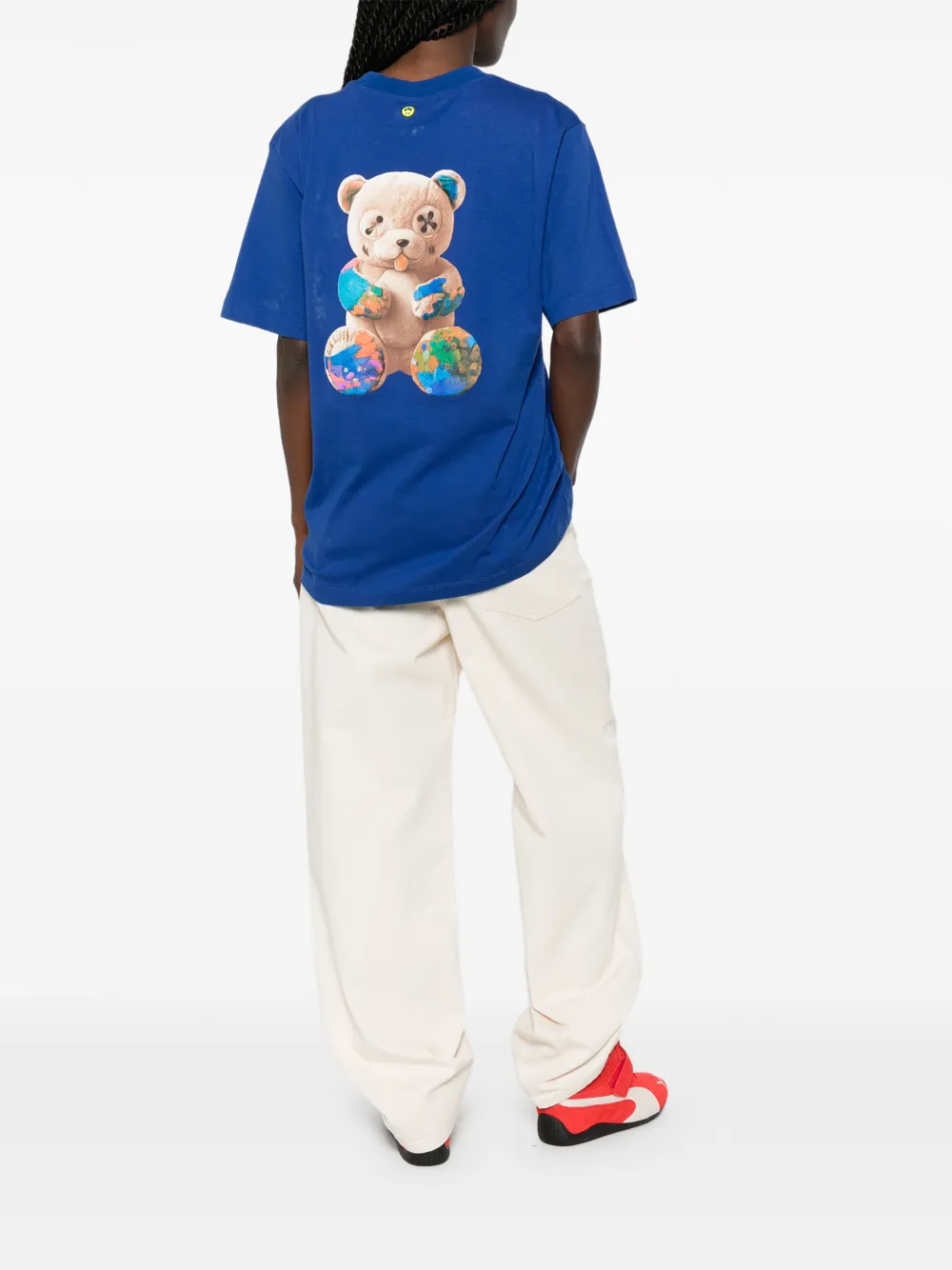 BARROW T-shirt met beerprint en logo-print Blauw
