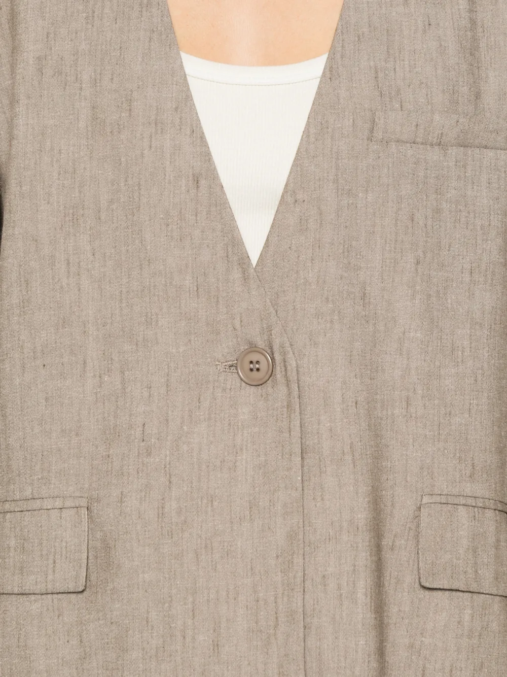 Eleh Blazer met enkele rij knopen Bruin