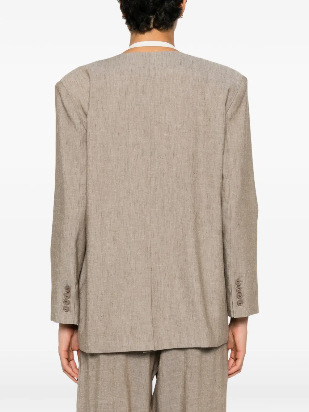 Eleh Blazer met enkele rij knopen Bruin