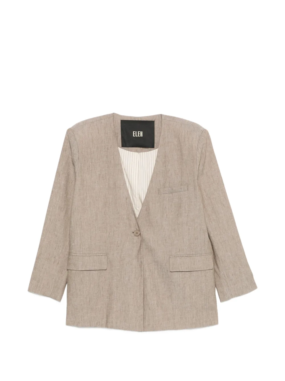 Eleh Blazer monopetto senza colletto - Marrone