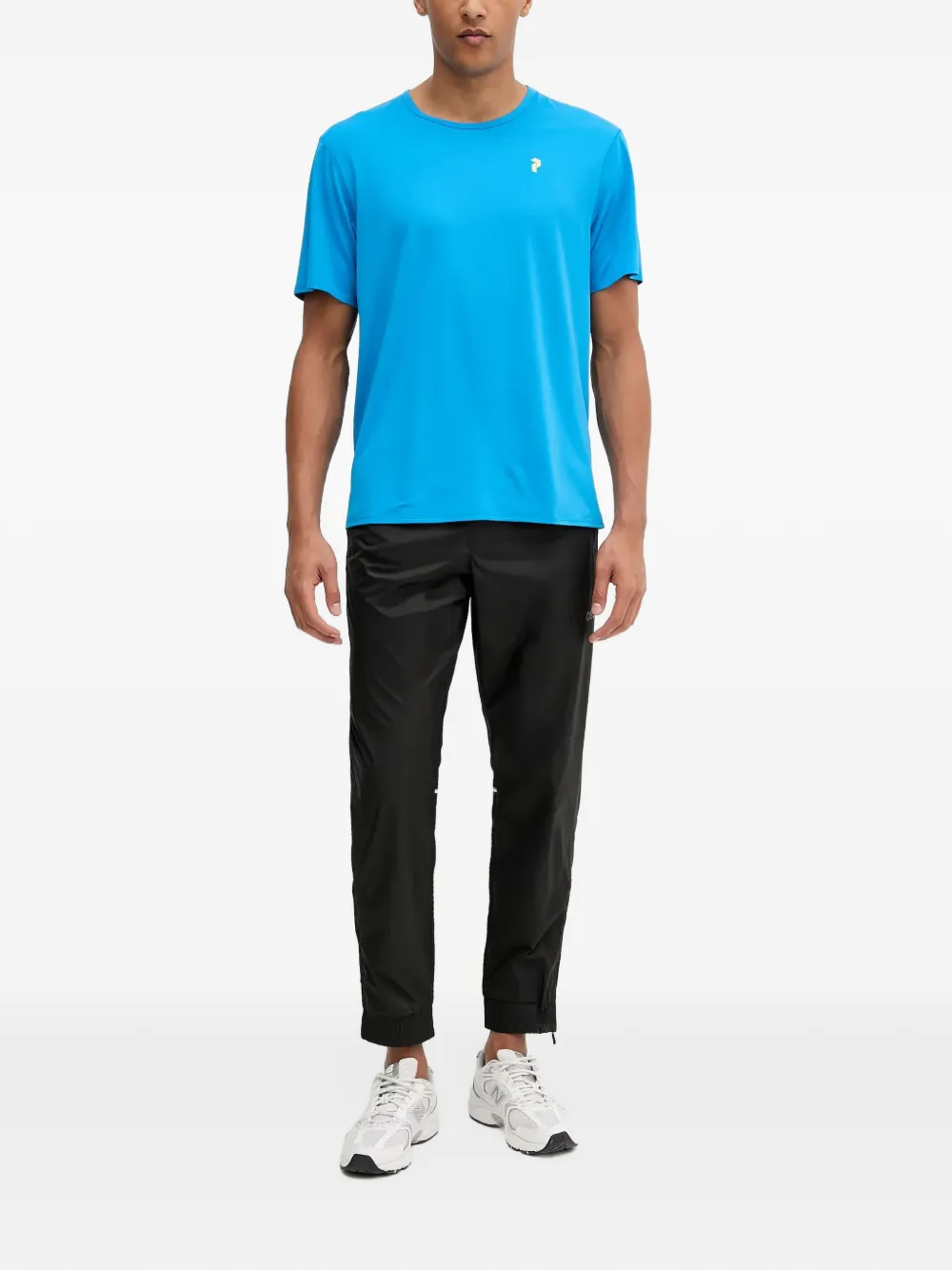 Peak Performance T-shirt met logoprint met ronde hals Blauw