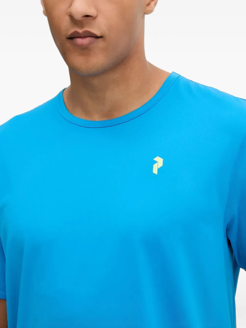 Peak Performance T-shirt met logoprint met ronde hals Blauw