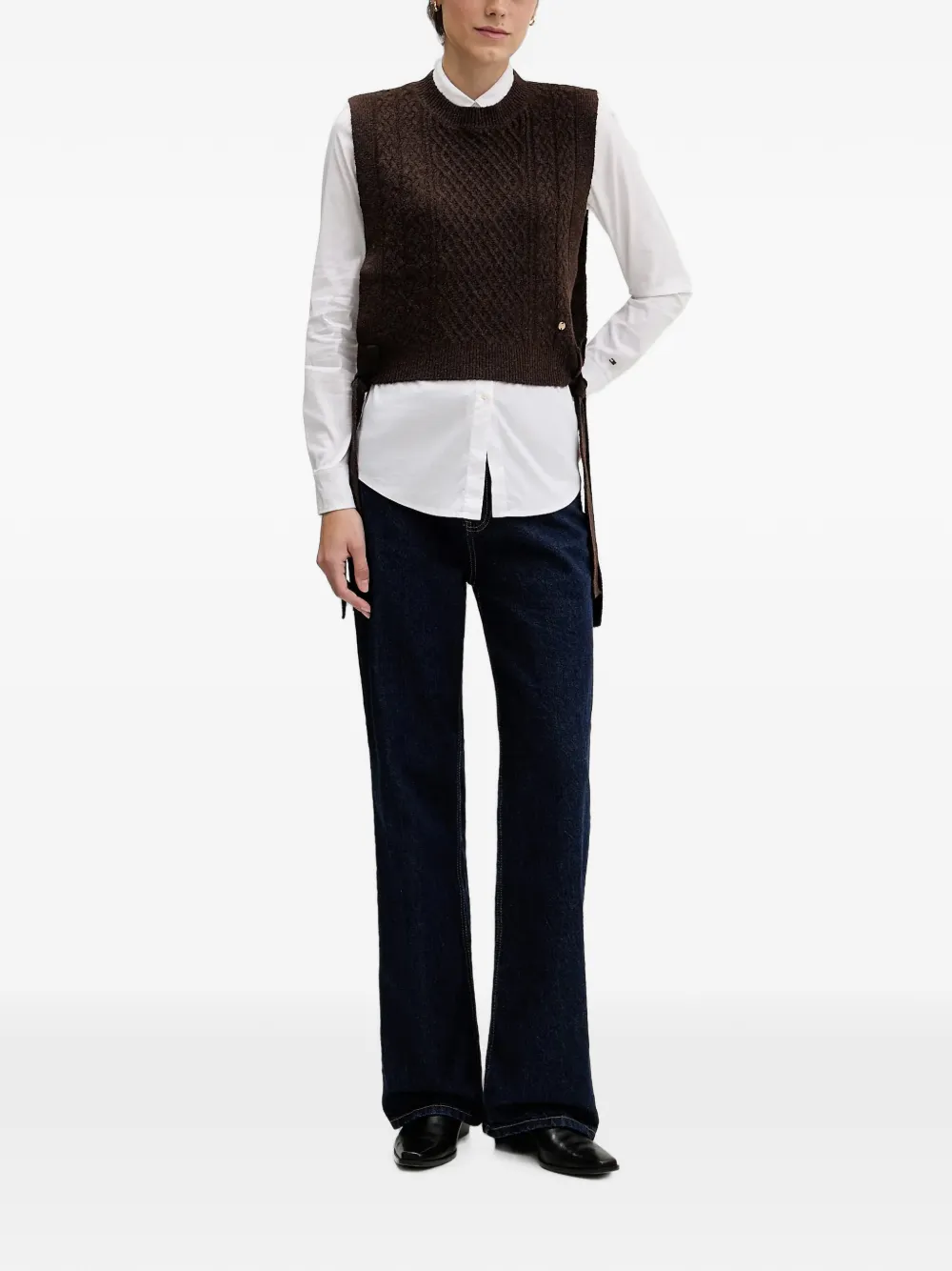 Pedro Del Hierro knitted tie-side vest Bruin