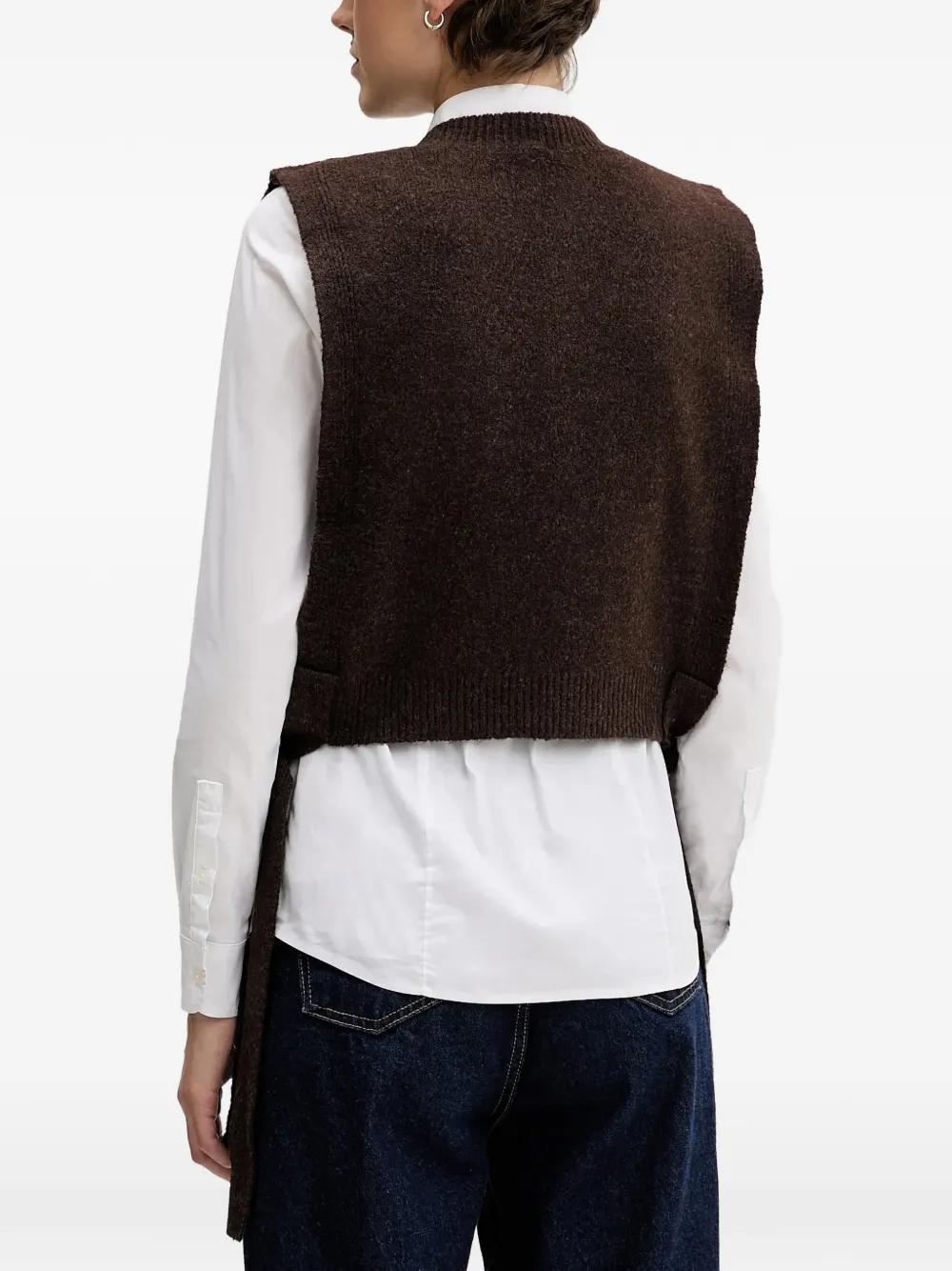 Pedro Del Hierro knitted tie-side vest Bruin