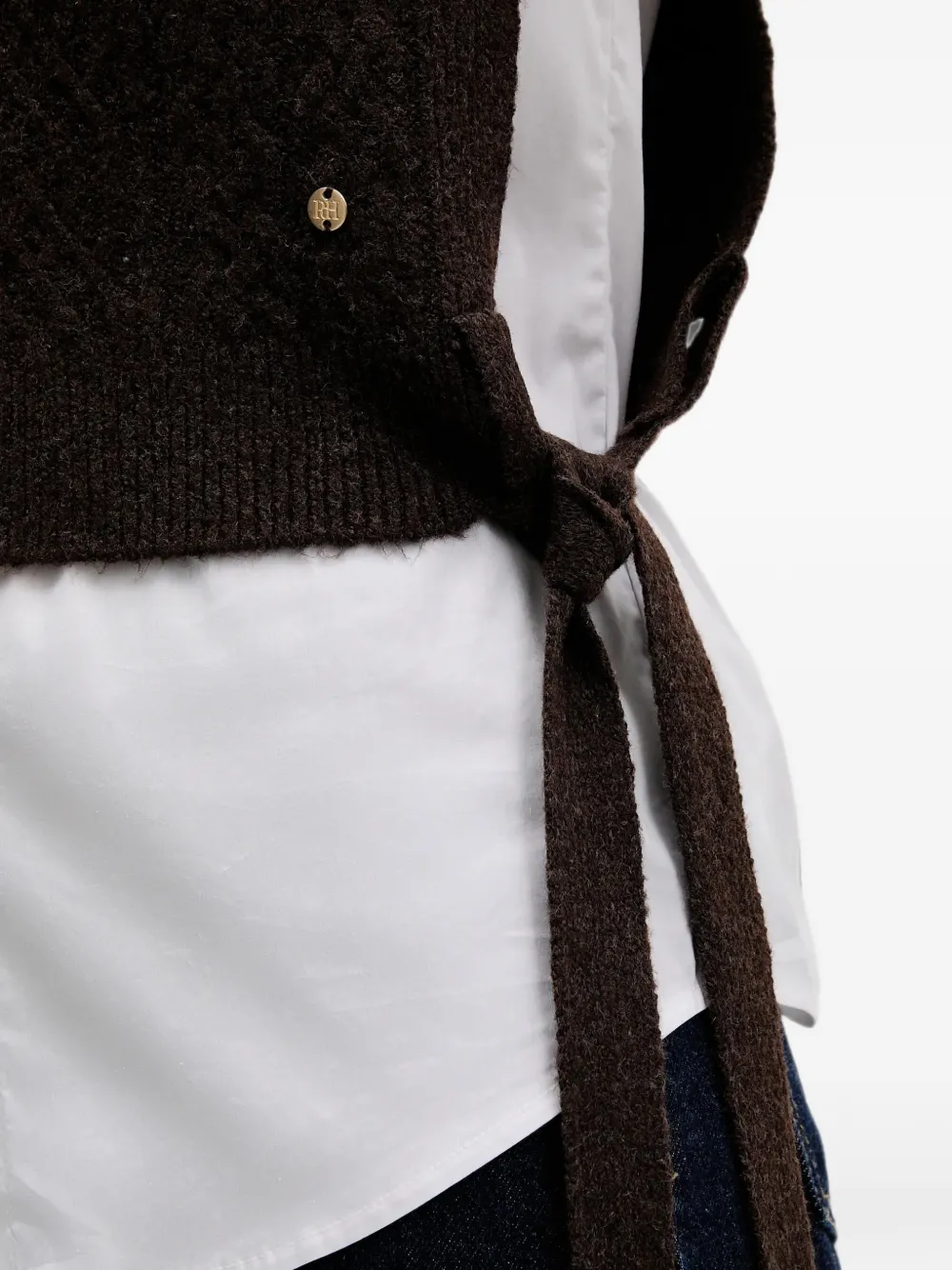 Pedro Del Hierro knitted tie-side vest Bruin