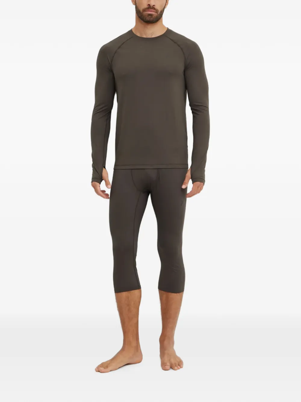 Peak Performance Cropped sportlegging met logoband Grijs