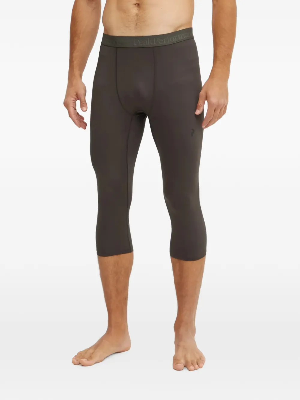 Peak Performance logo-waistband cropped performance leggings - Grau