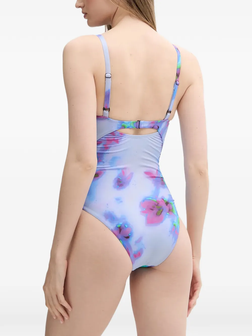 Nike floral-print swimsuit Paars