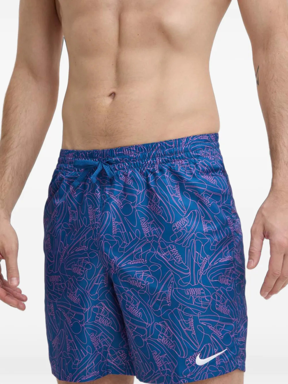 Nike sneaker-print swim shorts Blauw