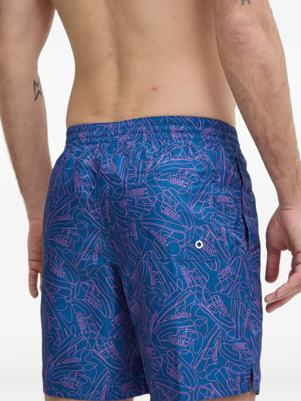 Nike sneaker-print swim shorts Blauw