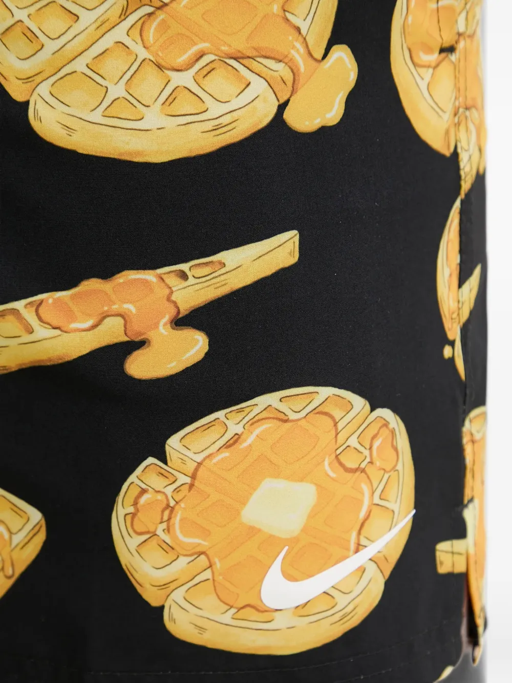Nike waffle-print swim shorts Zwart