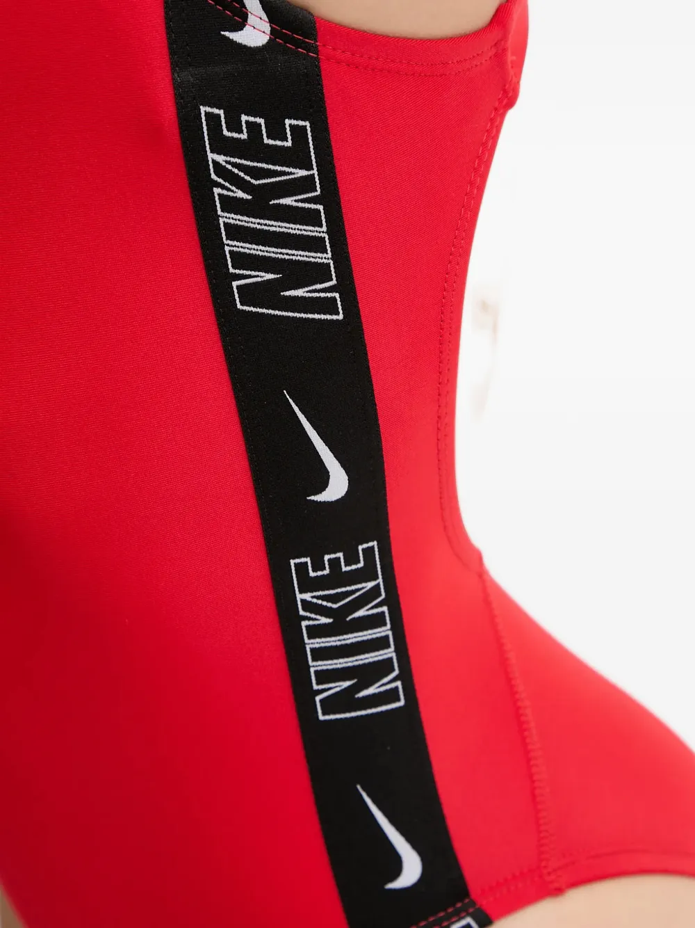 Nike logo-tape swimsuit Rood