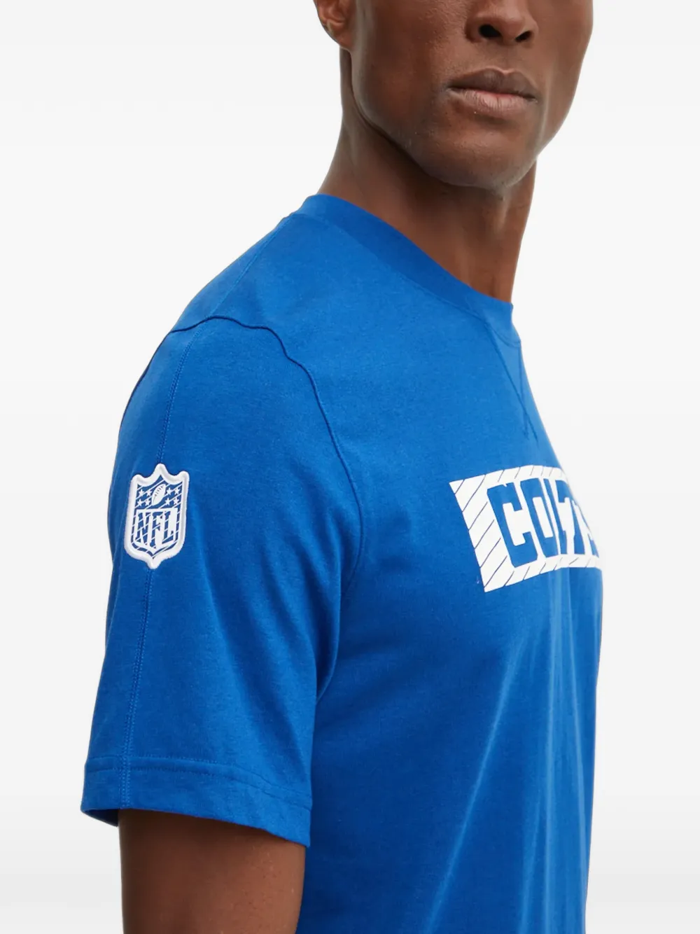 Nike Indianapolis Colts Primetime Wordmark Essential logo-print T-shirt Blauw