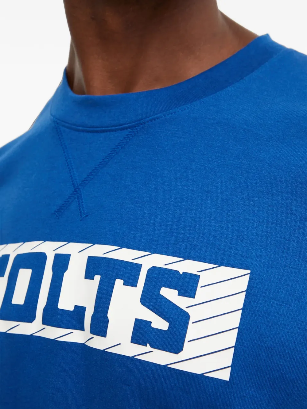 Nike Indianapolis Colts Primetime Wordmark Essential logo-print T-shirt Blauw