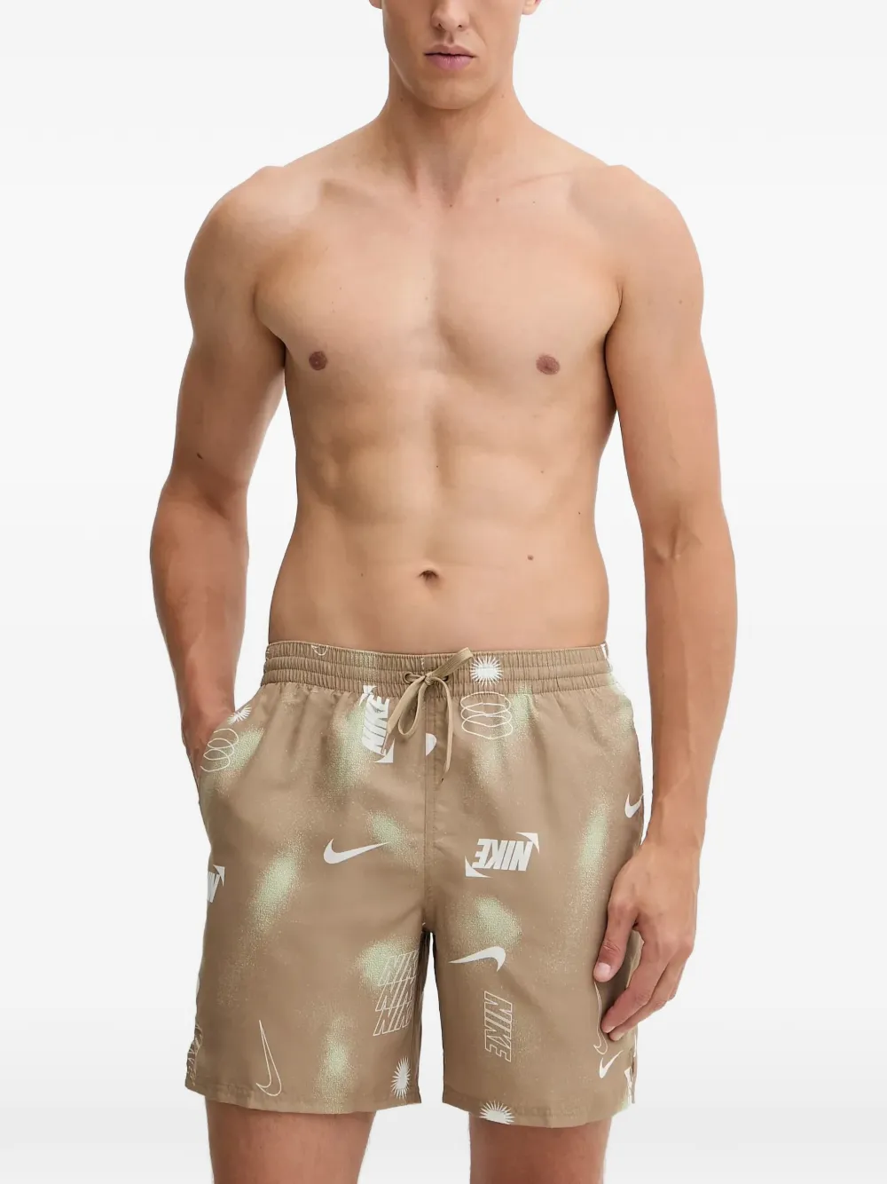 Nike Zwembroek met logoprint Beige