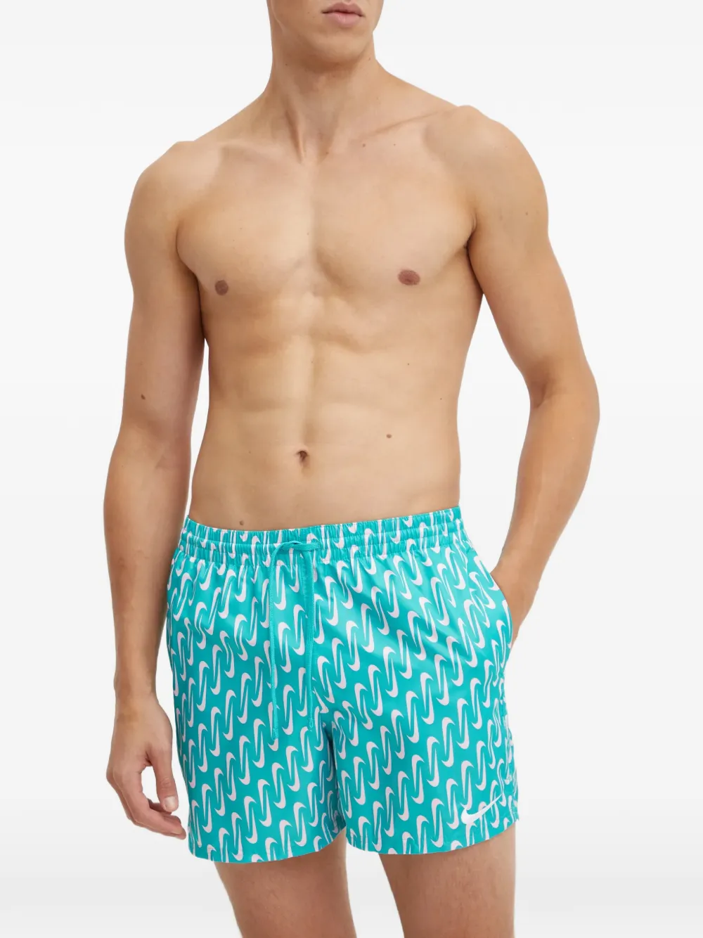 Nike Swoosh-print swim shorts
