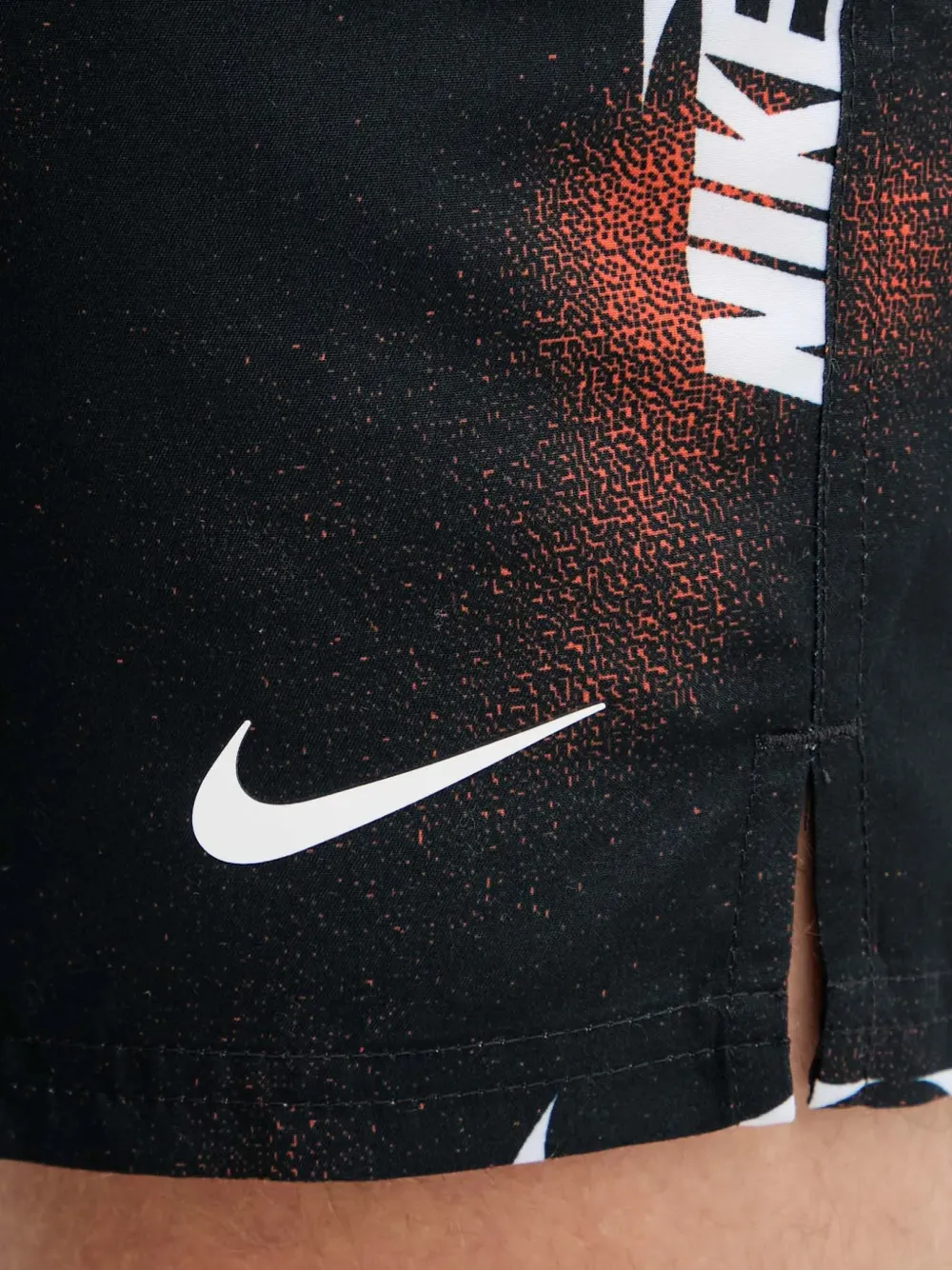 Nike logo-print drawstring swim shorts Zwart