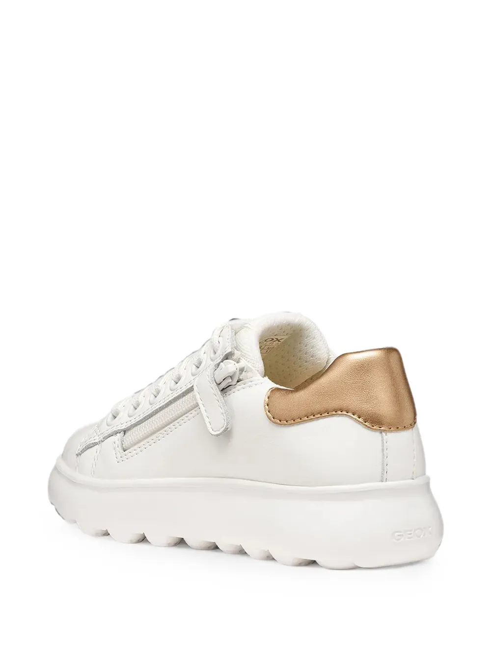 Geox Kids Puffypop zip-up low-top sneakers Wit