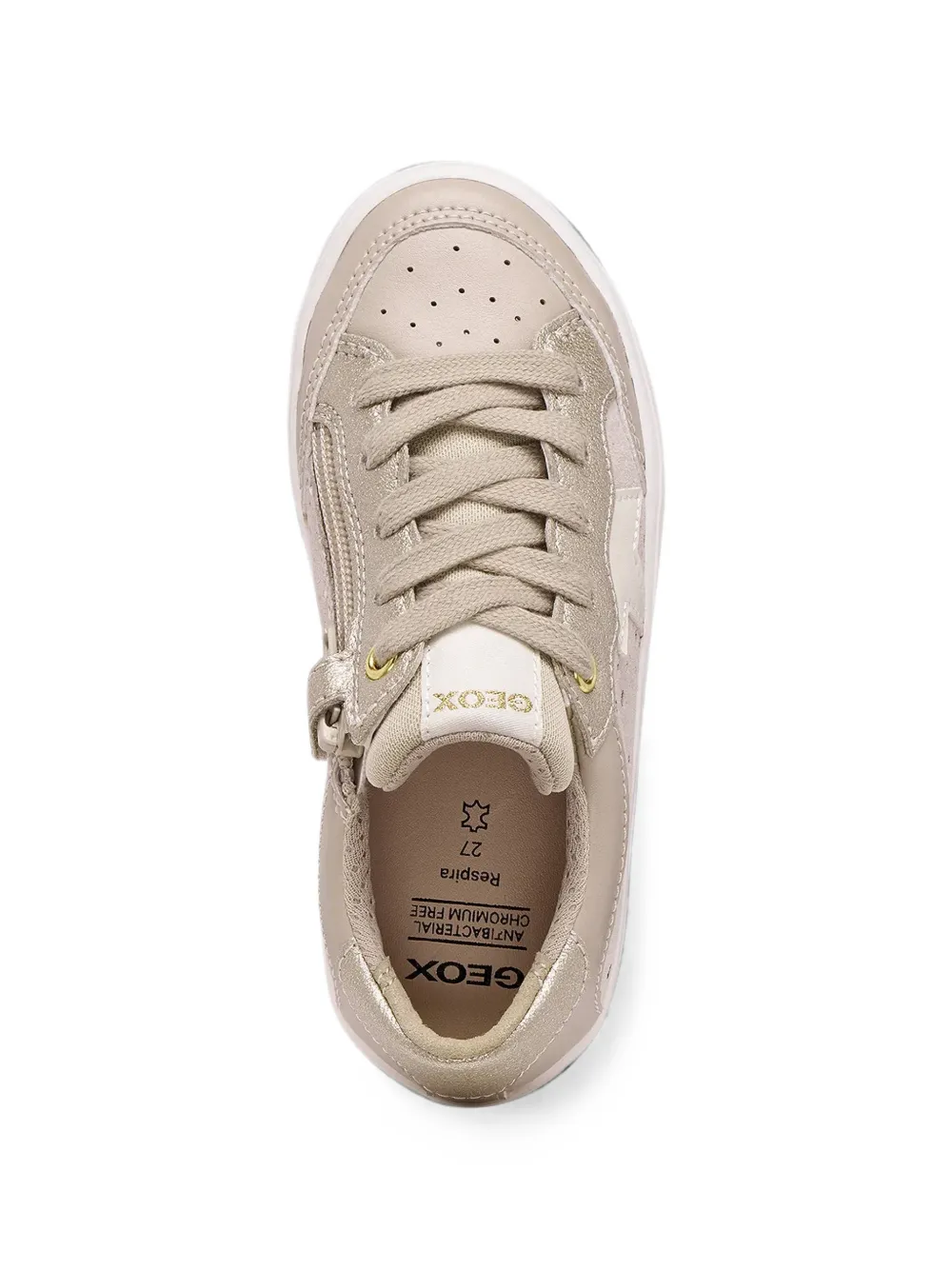 Geox Kids Gisli star-patch perforated sneakers Beige