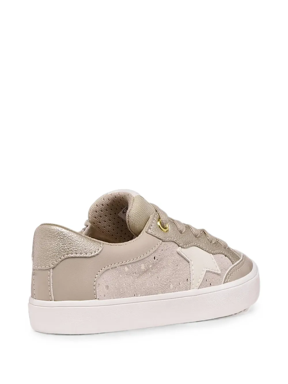 Geox Kids Gisli star-patch perforated sneakers Beige