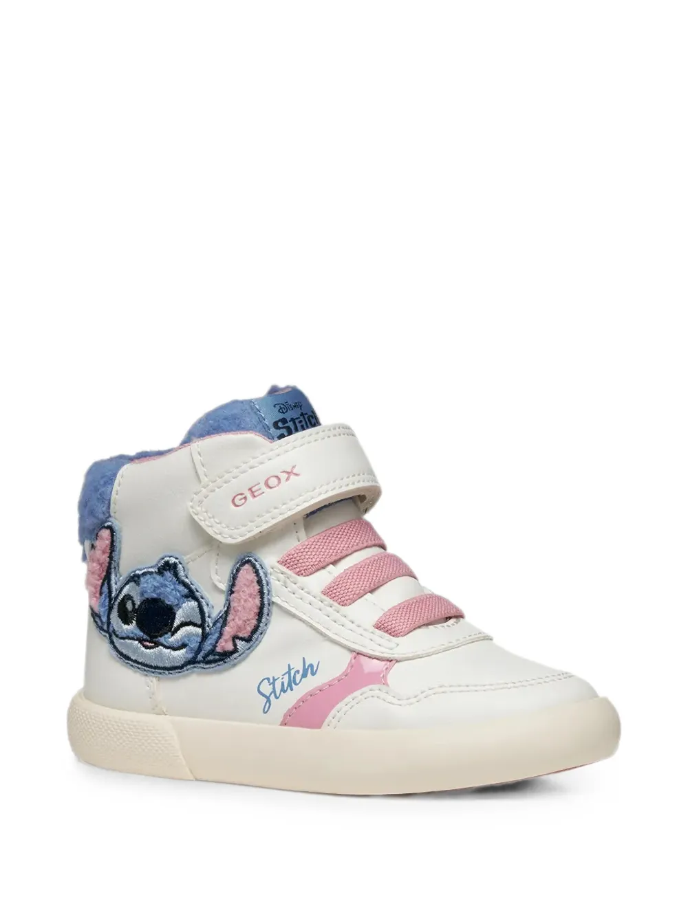 Geox Kids x Disney Gisli Stitch sneakers met klittenband Wit