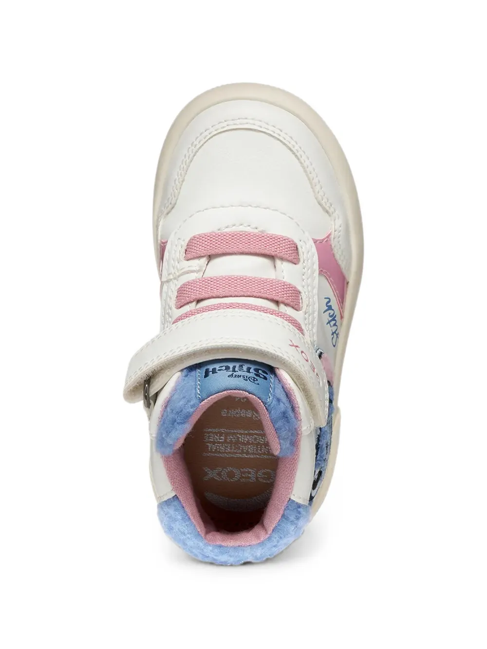 Geox Kids x Disney Gisli Stitch sneakers met klittenband Wit