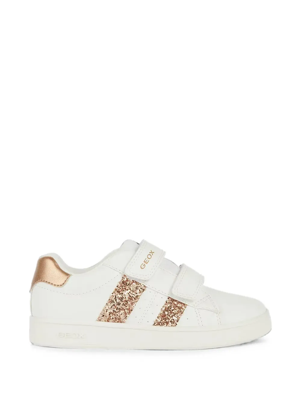 Geox Kids Eclyper Girl sneakers met klittenband en glitters Wit