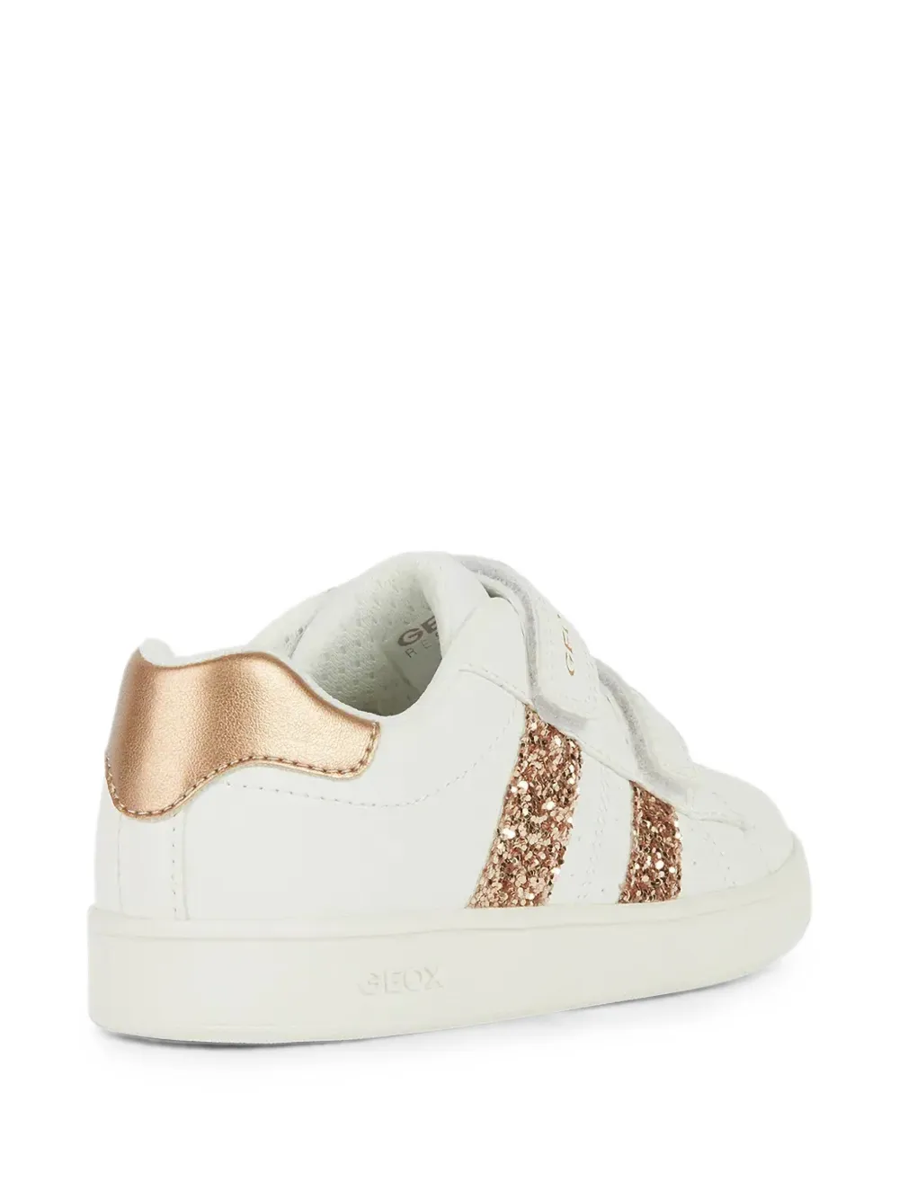 Geox Kids Eclyper Girl sneakers met klittenband en glitters Wit