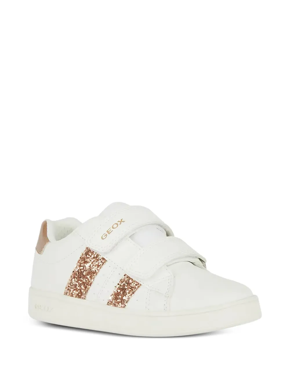 Geox Kids Eclyper sneakers met klittenband en glitters Wit