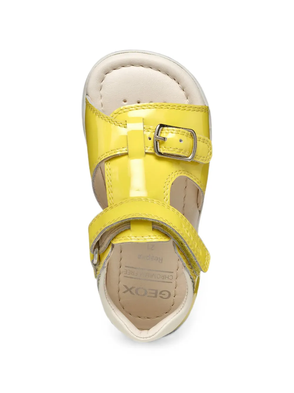 Geox Kids Sandalen met klittenband en lakleren afwerking Geel