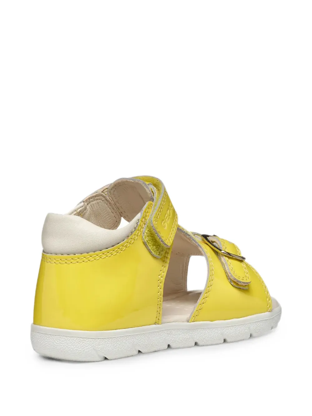 Geox Kids Sandalen met klittenband en lakleren afwerking Geel