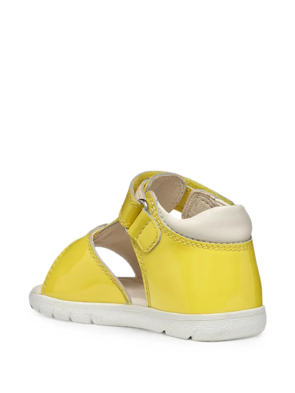 Geox Kids Sandalen met klittenband en lakleren afwerking Geel
