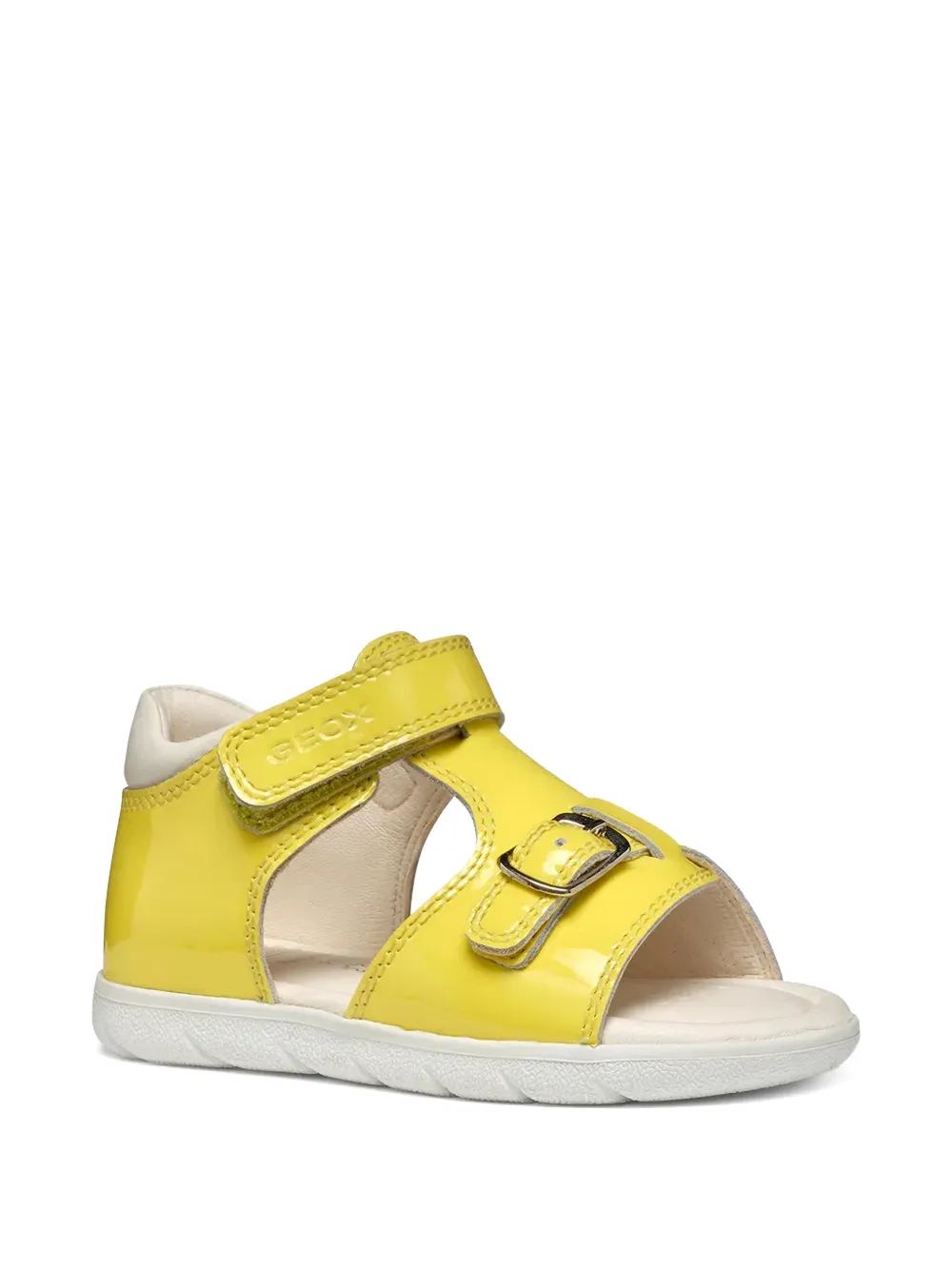 Geox Kids touch-strap patent-finish sandals - Giallo
