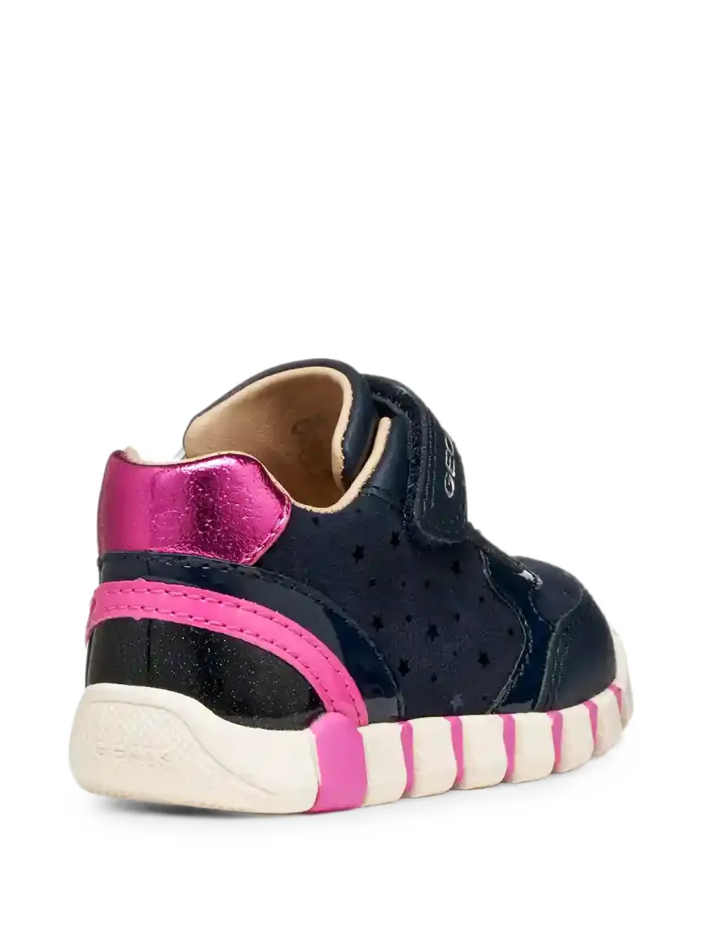 Geox Kids Iupidoo star-print touch-strap sneakers Blauw